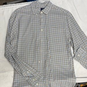 johnnie-O Blue and Brown Plaid Casual Shirt